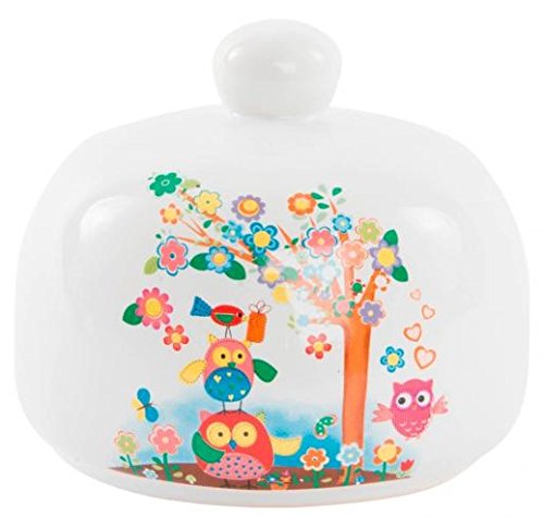 Porte éponge hibou en céramique avec ouverture de séchage rapide