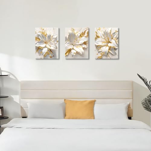 3Pcs White Framed Canvas Wall Art - Image 4
