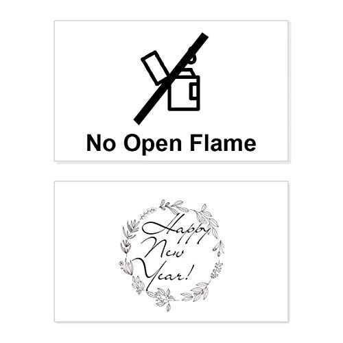 Tarjeta conmemorativa de año nuevo "No Open Flame Black" para decoraciones modernas