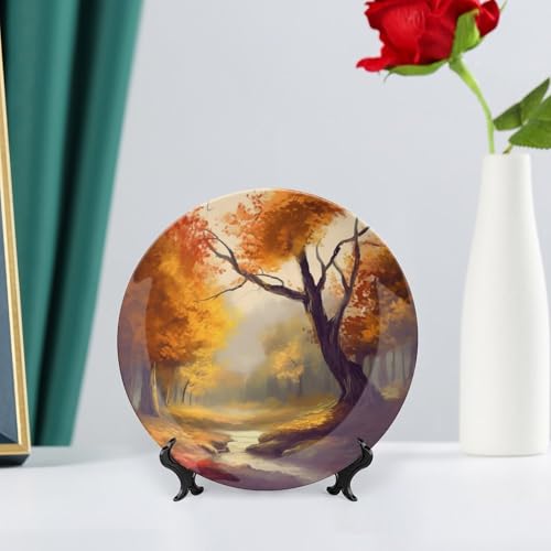 Plato decorativo de cerámica Autumn Art bone china 7 pulgadas miniatura 6