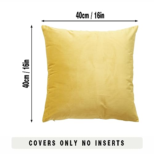 GONOVE Cushion Covers 40cm x 40cm Soft Velvet Colorful Plain Pillowcase Set of 4 Square Decorative Throw Pillow Cover for Home Sofa Bed Chair Orange Series - Image 2