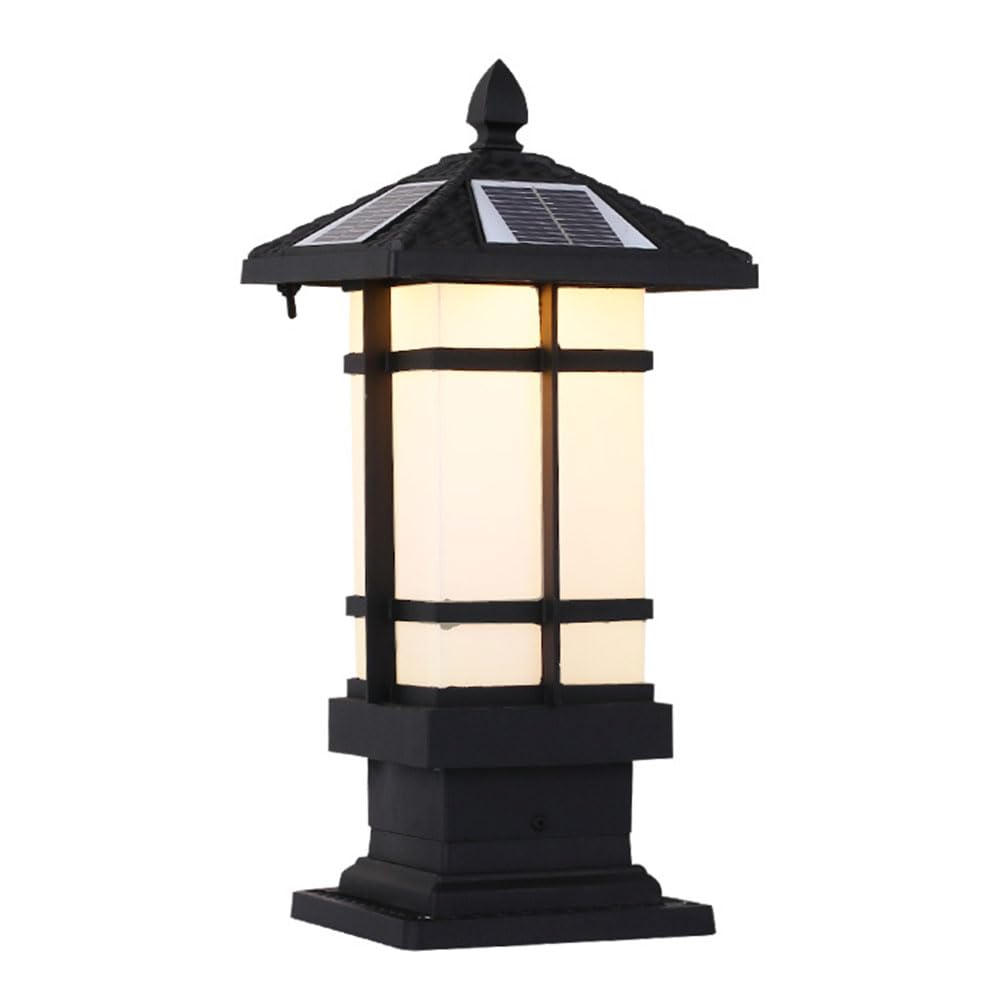 Solar Garden Lights Waterproof Post Cap Lamp with White Acrylic LED Lighting Solar Powered Pillar Light to Adjust