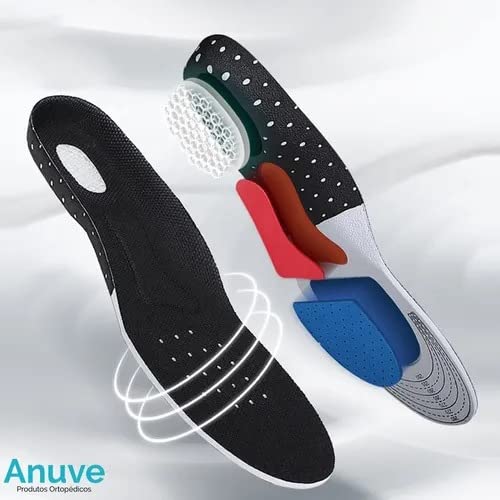 Palmilha Inteira Ortopédica Gel Esporão Fascite Plantar (35-40)