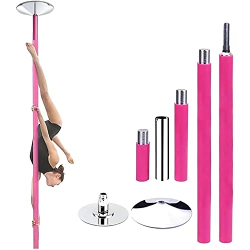 HUNTFF Barre de Danse à Domicile – Rotation à 360° et Fonction Statique avec Tube d'extension, Portable en Silicone de 45 mm pour Chambre et Studio de...