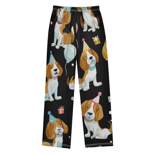 ZZXXB Birthday Beagle Balloon Boys Long Pants Soft Trousers Elastic Waist Kids Lounge Bottoms with Pockets S-XL2