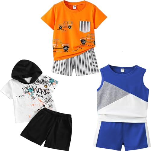 Image of Lofn Cotton Clothing Sets for Baby Boys & Baby Girls - Unisex Clothing sets Half sleeve T-Shirt & Shorts Pack of 3
