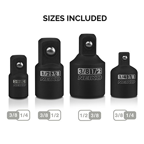 Image of NEIKO 00298A Impact Extension and Socket-Adapter Set, 1 /4-Inch Hex-Shank Drill Extension Set Made with CrV Steel, 7-Piece Kit
