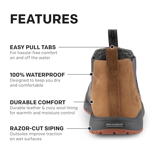 Grundens Dockyard Pull-On Boot - Watersistent Ankle Rain Boot, Deck, Boat, and Fishing Boot with Breathable Lining Anti-Slip Rubber4