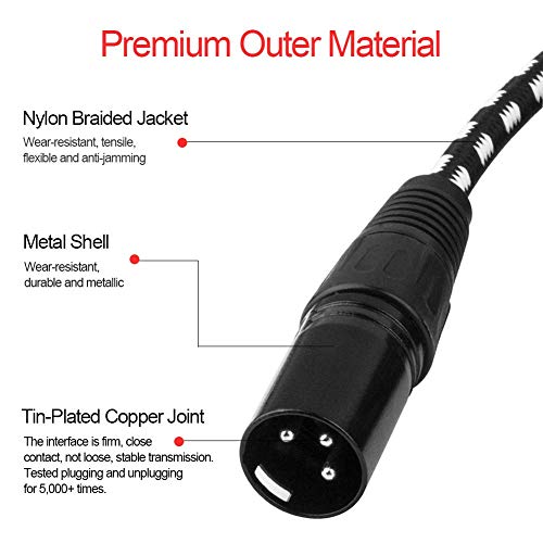 Vandesail Xlr Cable, 6 Ft Xlr Male To Female Balanced Microphone Cord 3 Pin, 6Ft Short Mic Cord Compatible With Shure Sm Microphone, Behringer, Speaker Systems, Stage Lighting And More(1 Pack) #TOP3