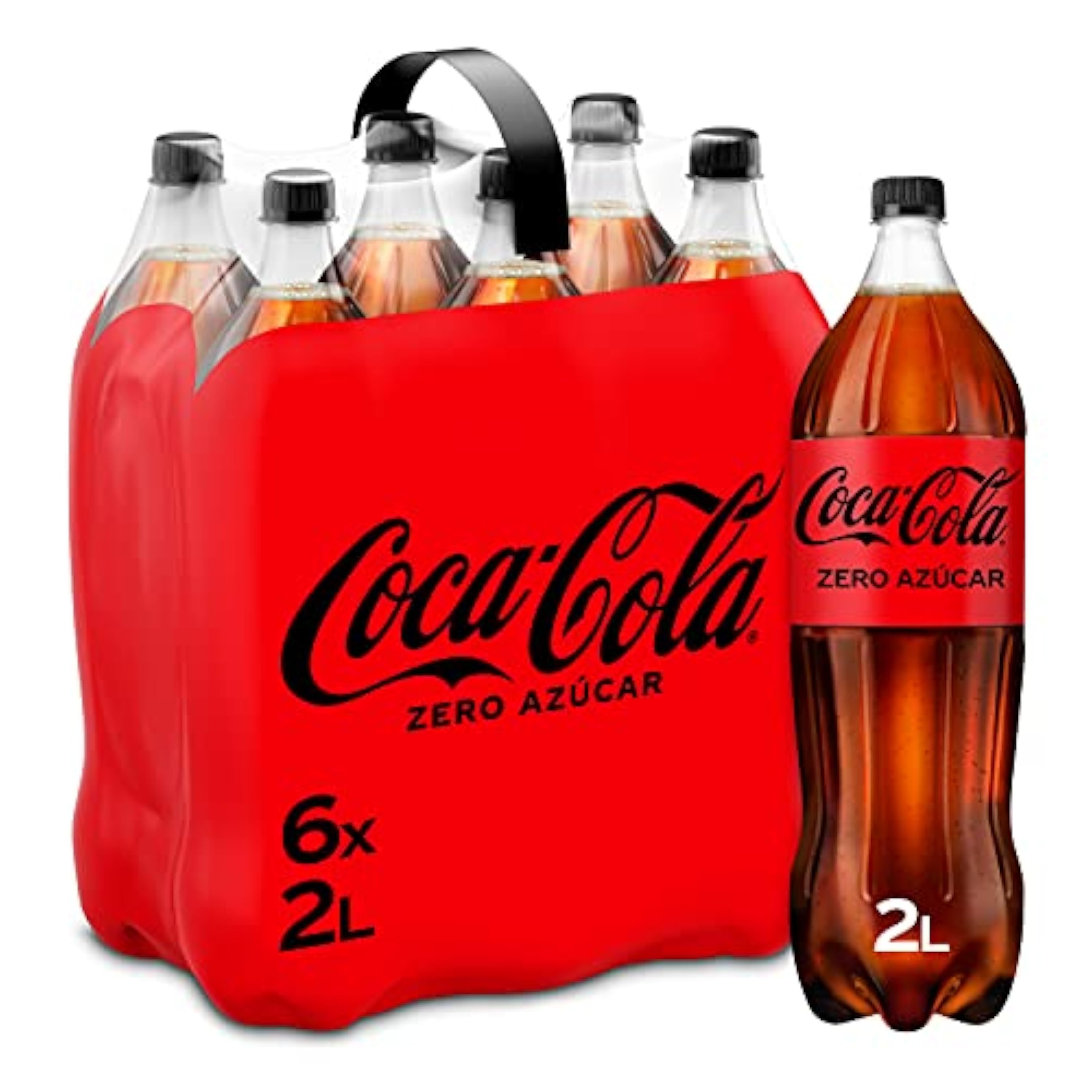 Coca-Cola Zero Azúcar, Refresco de Cola sin Azúcar, sin Calorías - Pack 6 Botellas 2L