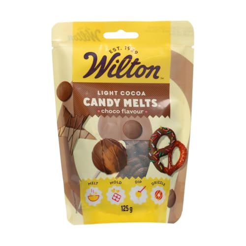 Wilton Candy Melts Heller Kakao: Schmelzende Glasur mit Schokoladengeschmack zum Gießen, Dippen und Dekorieren - für Cake Pops, Keksen, Pralinen und Kuchen - 125 g