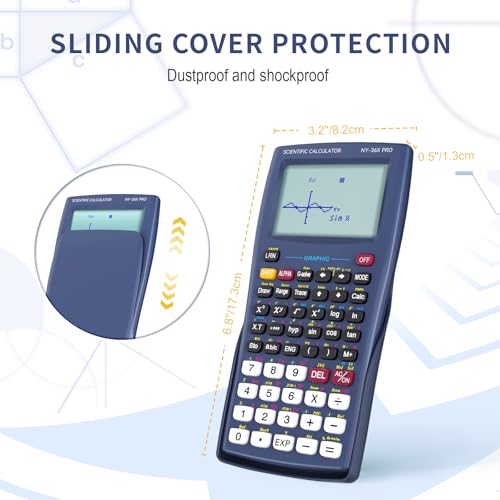 Scientific Calculator with Graphing Function, NEWYES 36X Pro Graphic Science Calculator for Middle and High School Supplies (Blue) - Thumbnail 4