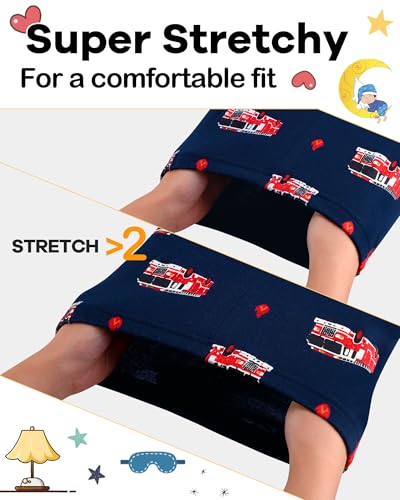 Image of DAUGHTER QUEEN Boys Pajamas 4 Pieces Long Set 100% Cotton Sleepwear Size 18 Months-12 Years