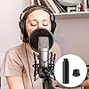 SAVITA 2pcs Mic Stand Extension Tubes with 1pc Metal Adapter Microphone Extension Rod 5/8" for Desk Stands and Arm Stand (Black) #5