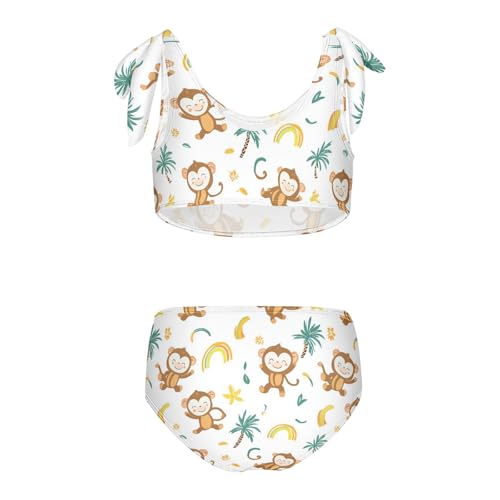 Wusikd Monkeys Girls Swimsuits Two Piece Cute Banana Swimwear Bikini Set for for Girls Size 3T2