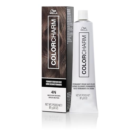 Image of COLORCHARM Permanent Cream Hair Dye | Brown Hair Color | Medium to Golden Caramel, Cool Natural, Brunette Shades | 100% Gray Coverage | Vegan, Free of Phthalates & Parabens | 2 oz.
