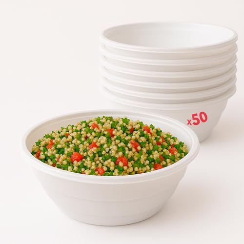 Table'Colors 50 Bols chaleur 67 cl réutilisables - Idéals pour soupes et salades - Dessert - Compatibles Micro-ondes - Rigide - Étanche