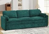 Lesofair 89' Chenille 3 Seats Sofa with 2 Pillows, Modern Upholstered Sofa with Deeper Seats, Comfy Sofa with Thickened Cushions for Living Room, Apartment, Teal