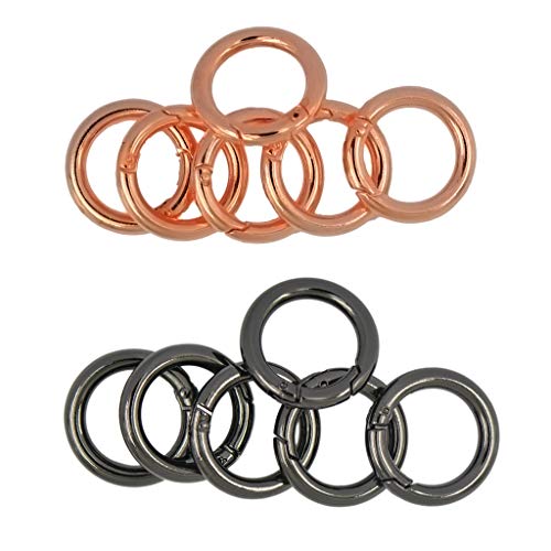Preisvergleich Produktbild Bonarty 12 STÜCKE Mini Kreis Karabinerhaken Karabinerhaken Schlüsselbund Karabinerhaken Für Schlüsselhalter Handwerk DIY Entdeckungen Rucksack Zubehör, 1 Zoll