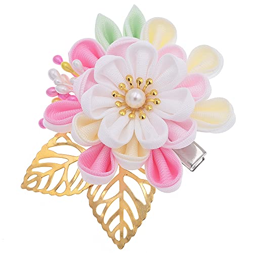 Horquilla japonesa para el cabello con flor de cerezo rosa claro accesorio de kimono