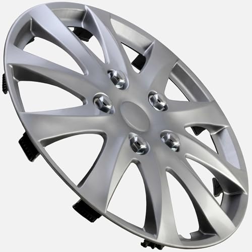Image of LYDS GTS Silver Universal 15 inch Premium ABS Hubcap Wheel Cover Replacement Set of 4 - DWC-15S-BX
