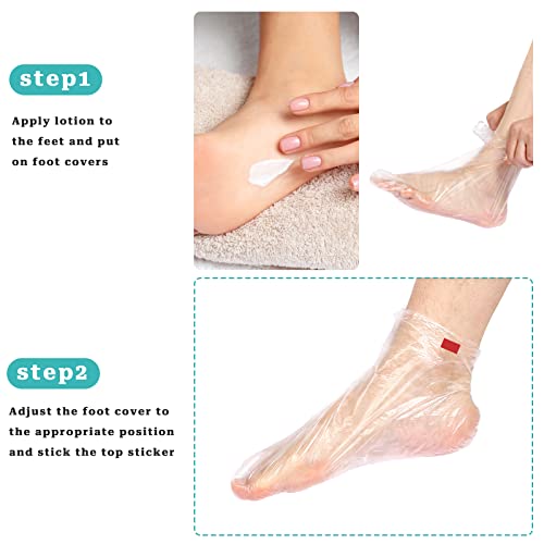 100 Stück Clear Plastic Einwegstiefel Paraffin Bad Liner Fussmaske für die Fußpediküre Hot Spa Wax Treatment Fußabdeckungen Taschen Paraffin Fußmaske Socken