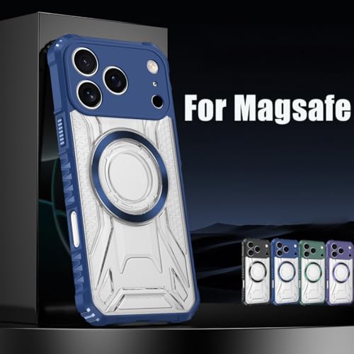 Coque rigide iPhone 15 Pro Max antichoc magnétique bleue premium - 6