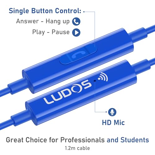 Image of LUDOS OMNITONE USB C Headphones for iPhone 17 16 15 Pro Max Plus Air iPad Pro, 5 Years Warranty, USB-C Earbuds for Samsung Galaxy S24 S23 Ultra S22 S21 FE S20 Z Flip 3 Fold 4, USB Type C Earphones