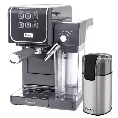 Oster Kit Cafeteira PrimaLatte Touch e Moedor de Café Elétrico Os...