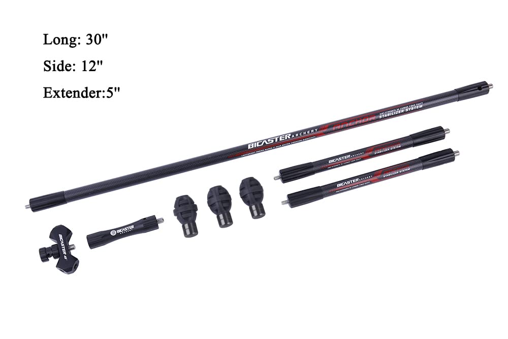 Amortisseur Carbone Surwolf Pour Arc Compound - 9, 12 Ou 15" - Stabilisateur Tir à L'arc