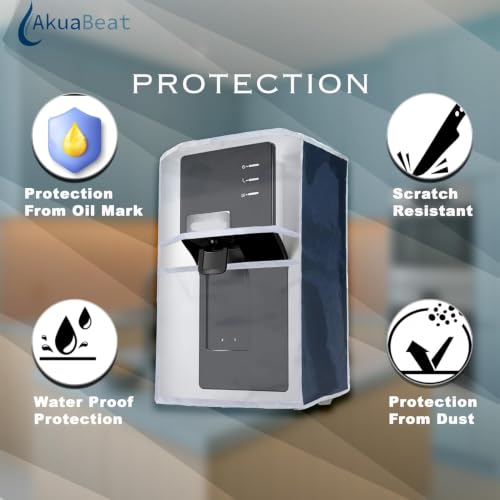 Image of Water Purifier Cover Compatible with Astor Alkaline RO+UV Water Purifier - Dustproof & Oil-Resistant Cover with Transparent Front, Velcro Closure - For Wall Mounted & Table Top Purifiers