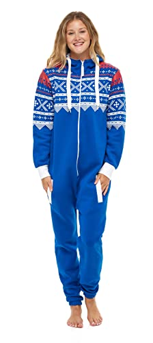 Skylinewears Womens Onesie Fashion Playsuit Ladies Jumpsuit Aztec Blue M