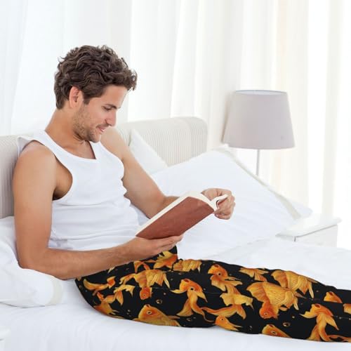 Mens Pajama Pants - Comfy Red Goldfish Print Pjs Sleep Bottoms for Mens Lounge Pants with Pockets4