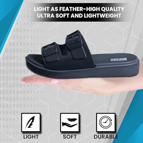 Women's Classic Cushion Sliders/Slippers with Adjustable Buckle Strap for Adult | Comfortable & LightWeight| Stylish & Anti-Skid| Waterproof & Everyday Flip Flops Ladies/Girls D-5233
