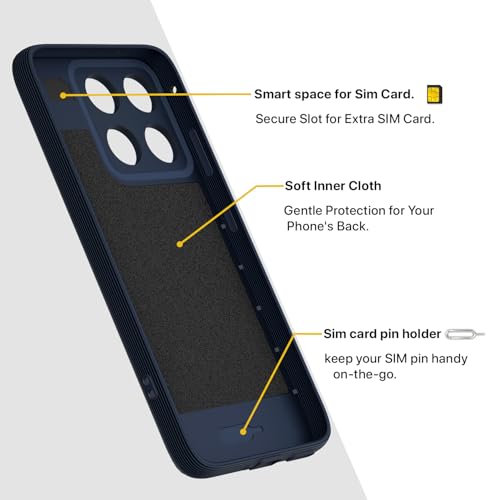 Image of Outlouders Back Cover for Motorola Moto Edge 70 Fusion 5G | Full Camera Protection | TPU Soft Flexible Shockproof Bumper Case (Blue)