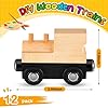 Halloscume 12 Pcs Unfinished DIY Wooden Trains Magnetic Unpainted Wooden Train Cars Toys for Railway Paint Project, Birthday Party Decorations Back to School Crafts Gifts Supplies (Classic) #1