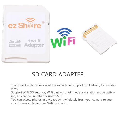 Qiilu for Camera Eye Abs Tf to Adapter Connect Up to 3 Devices Plug and Play Adapter for Phone Tablet
