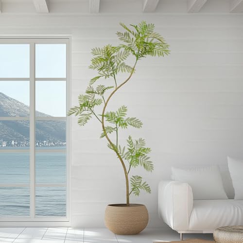 Bailikang 7.9FT Artificial Tree Fake Jacaranda Tree,Faux Tall Tree Lifelike Green Leaves Large...
