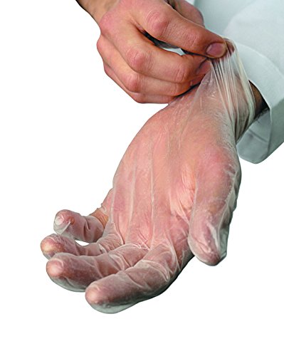 100 (1 Box) x Vinyl Latex Powder Free Gloves Disposable Clear Food Medical etc. (Large)