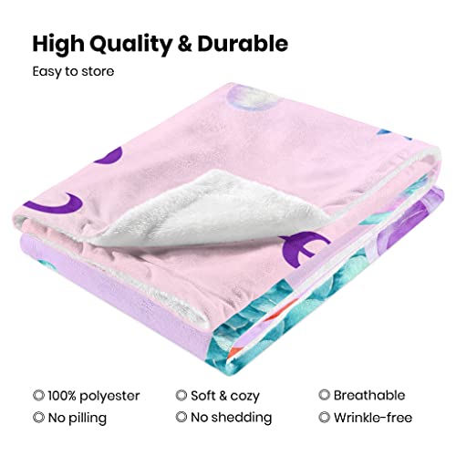 Personalized Baby Blanket For Girls With Name Custom Baby Blanket Throw Customized Name Receiving Swaddle Blanket For Infant Newborn Toddler Kid Name Blanket Soft Fleece Blanket(Mermaid) #TOP4