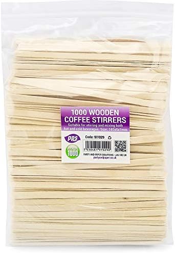 1000 x Wooden Coffee Stirrers Eco Friendly - 14cm (5.5 inches)
