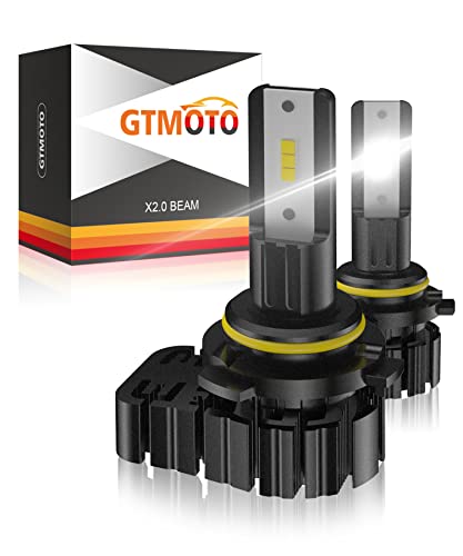 GTMOTO for 1999 2000 2001 2002 Chevy Silverado 1500 3500 2500 HD Headlights LED Bulbs, Custom Plug and Play Low Beam 9006/HB4, 6000K Cool White LED Conversion Kit, 2-Pack
