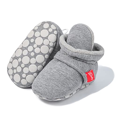 Image of RVROVIC Baby Boys Girls Cozy Fleece Boots with Non Skid Bottom Warm Winter Socks Slippers