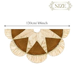 Valery Madelyn Christmas Tree Skirt for Tree Decorations, 48 Inch Luxury Sparking Gold Large Xmas Tree Skirt with Starshaped Sequins Pattern & Ruffle Trim for Merry Christmas Party Christmas Decor Valery Madelyn Christmas Tree Skirt for Tree Decorations 48 Inch Luxury Sparking Gold Large Xmas Tree Skirt with Starshaped Sequins Pattern Ruffle Trim for Merry Christmas Party Christmas Decor