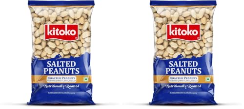 Image of KITOKO FOODS Roasted Salted Peanuts (360gm), Healthy Khari Sing Without Skin, Organic & Gluten-Free Namkeen Snacks Mungfali Singdana, Rich In Fibre & Protein Fresh Groundnuts (360gm Pack of 2)