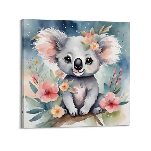 Koala assis sur une branche déco murale chambre enfant poétique
