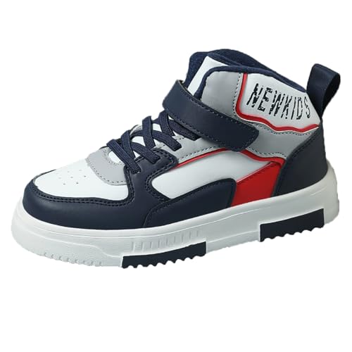 Kids Sneakers for Boys Girls High Top Skate Shoes Unisex-Child Casual Walking Shoes Lightweight Breathable Non-slip Athletic Shoes (Navy Blue, Little Kid, 11.5, Numeric, US Footwear Size System, Medium)