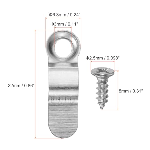 Image of HARFINGTON 100Pcs Picture Frame Backing Hardware Clips with 100Pcs Screws Photo Frame Turn Button Fastener Picture Frame Backing Clips for Craft Hanging Picture, Silver