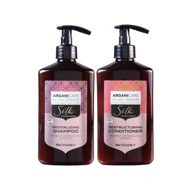 Arganicare Revitalising Shampoo and Conditioner Duo Set including Silk Protein (400ml x 400ml), 400 ml (Pack of 2)