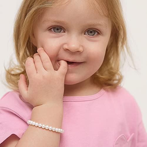 925 Sterling Silver Kid's Bracelet with Freshwater Cultured Pearls for Little Girls & Toddlers 4.5", 5.5" & 6.5" - Formal Event Jewelry for Children - Delicate Freshwater Pearl Accessories2